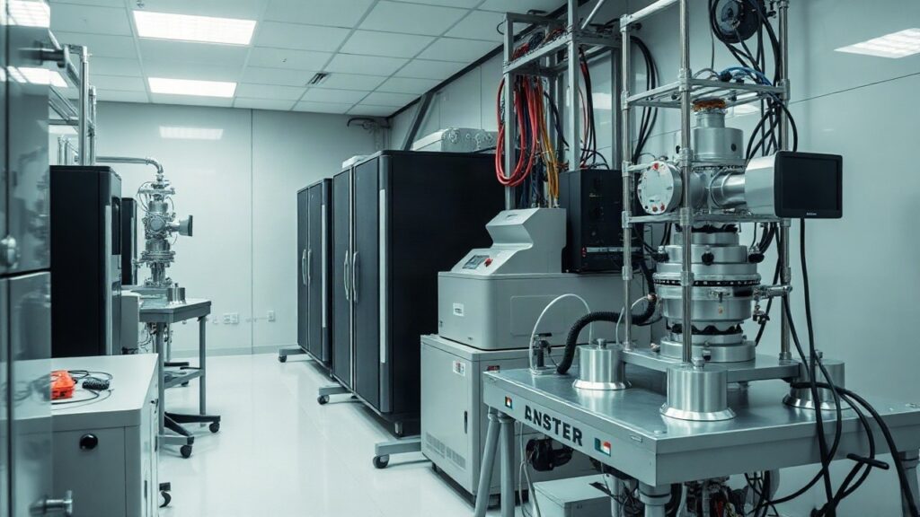 Labor mit Quantencomputing-Technik symbolisiert die Quantenforschung München am neuen TUM-Zentrum – Symbolbild, KI-erzeugt